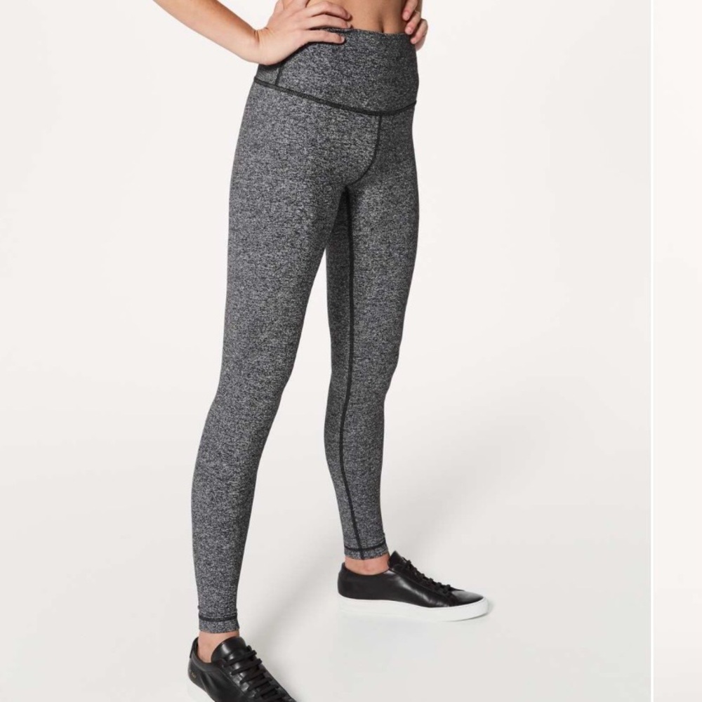 Lululemon Wunder Under Hi-Rise Tight Heathered Black Size 8